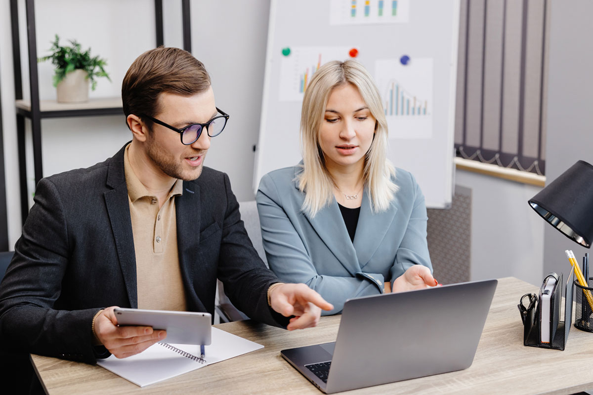 Marketing team reviewing campaign performance