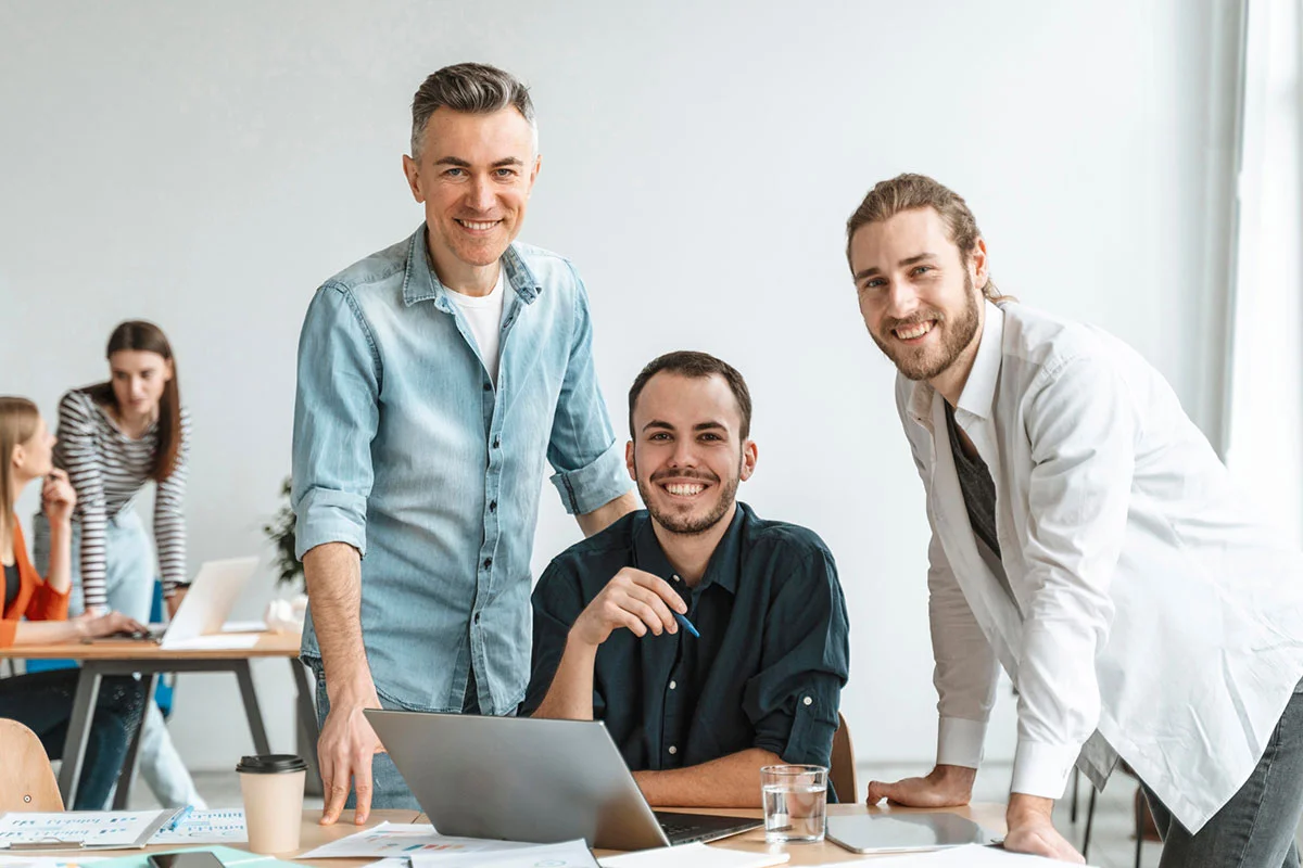 Business team together in an office