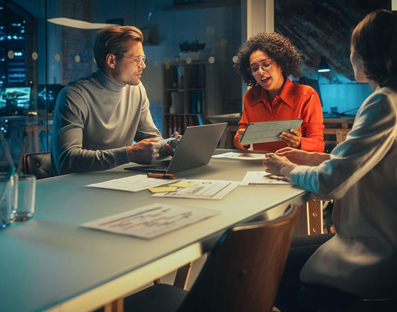 Software team planning a business application